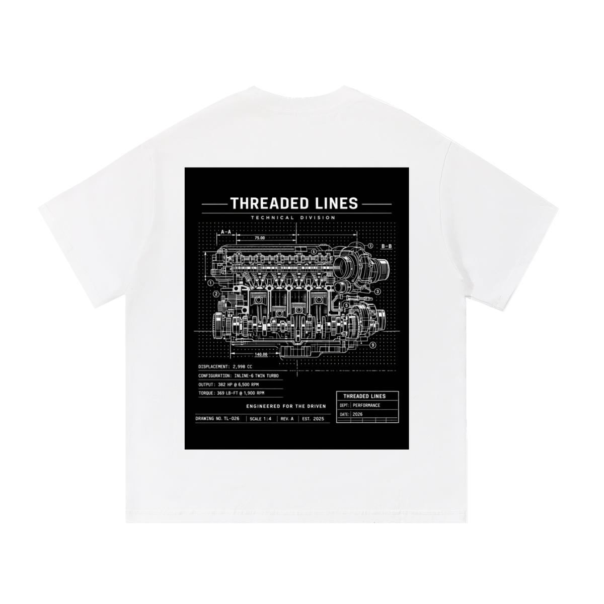 Threaded Lines blueprint tee