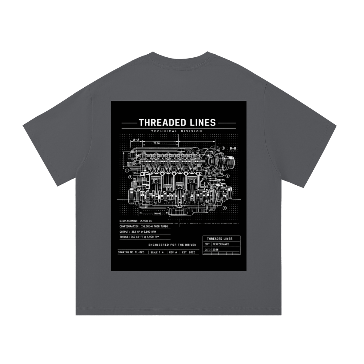 Threaded Lines blueprint tee