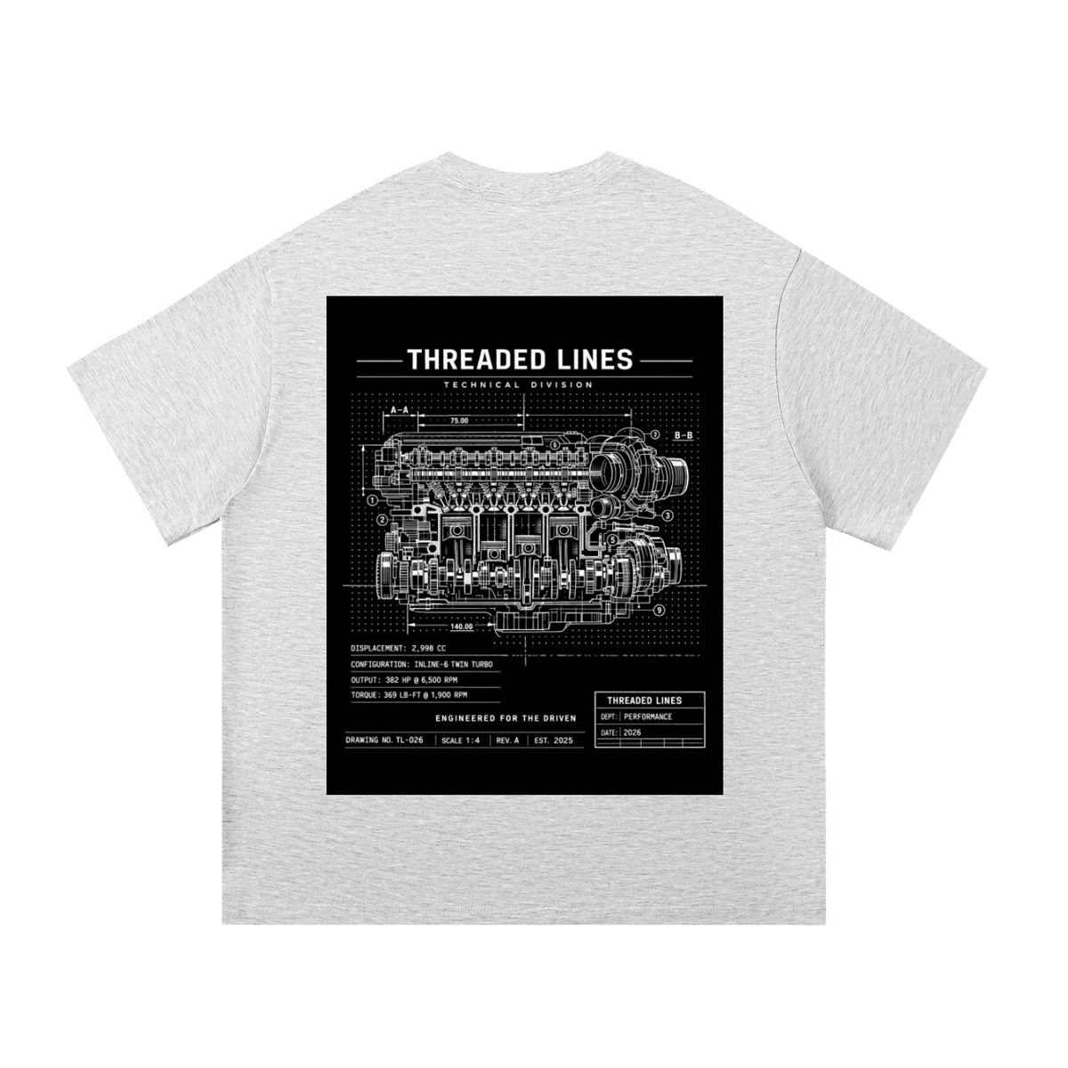 Threaded Lines blueprint tee